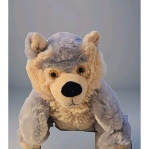 Kellytoy Wolf Hand Puppet Super Soft Stuffed Animal Plush Grey Beige Hand Puppet